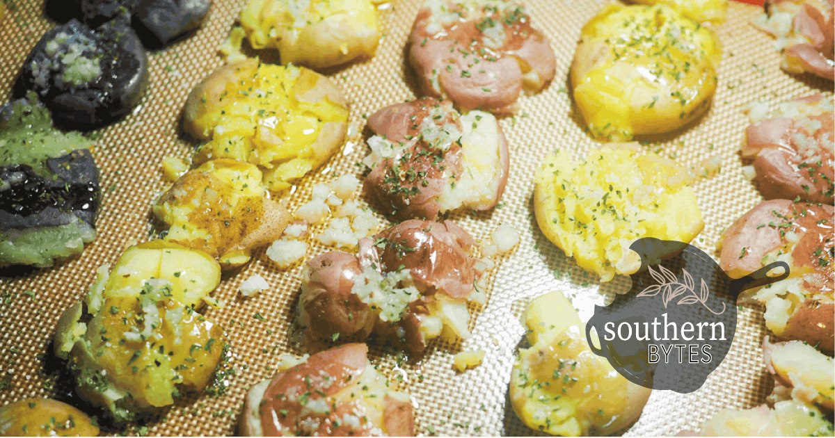 Buttery Garlic and Herb Smashed Potatoes