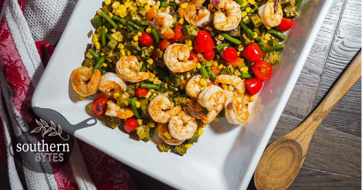 Summertime Shrimp, Okra, & Corn Succotash Southern Bytes