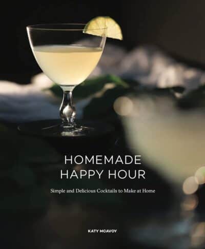 A cookbook cover for the book homemade happy hour.