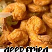 A pin image of deep fried southern shrimp.