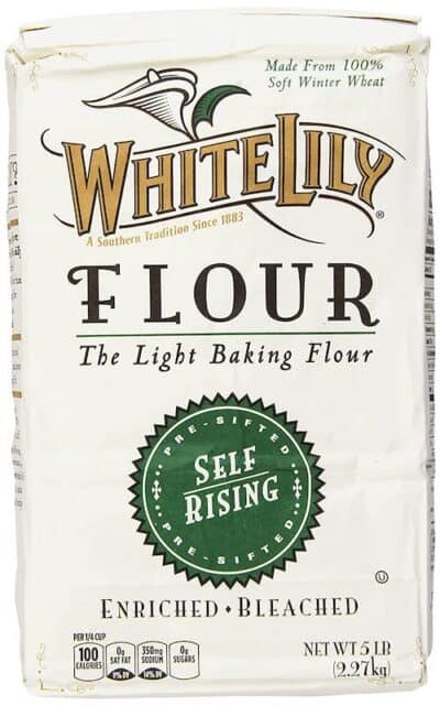 a bag of white lily self rising flour.