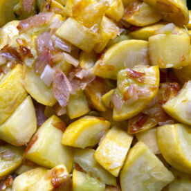 Sauteed yellow squash with onions.